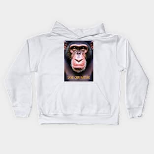 Save the Nature - Chimpanzee Kids Hoodie